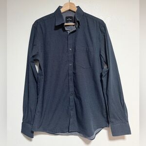 Park Avenue Slim Fit Dress Shirt - 16.5”/42cm, Navy Grid Pattern, 100% Cotton
